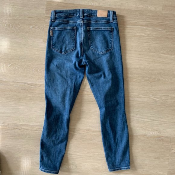 PAIGE Verdugo Crop Ankle Skinny Jeans Spence Destructed – Blue, Size 28 - Picture 14 of 15
